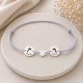 Personalisiertes Armband Fußabdruck mit 2 Anhänger und Herz