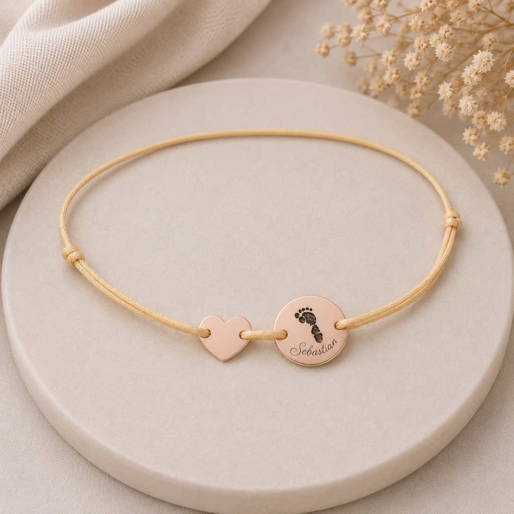 Personalisiertes Armband Fußabdruck mit Herz